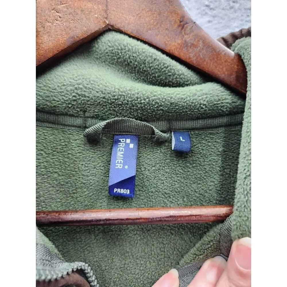 Premier Green Fleece Vest With Scottish Terrier Embroidery & Zipper Closure - Si